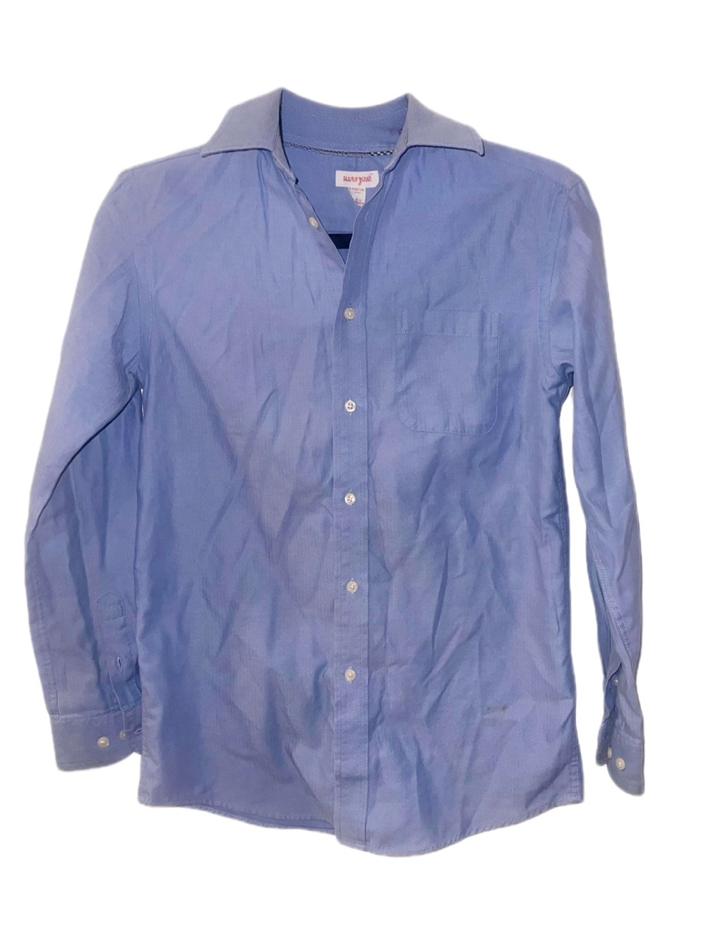 Chaps Men’s Light Blue Pinstripe Button-Down Shirt with Dot Pattern